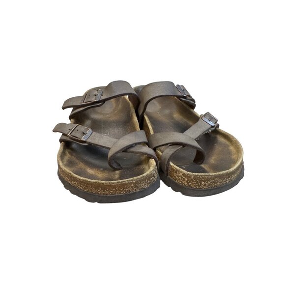 Birkenstock Womens Brown Leather Slip Sandals Size 6 SKU 8196 - Picture 6 of 10